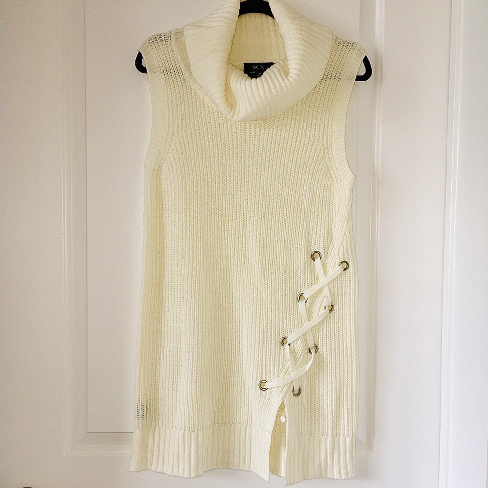 BCX cowl neck sweater vest